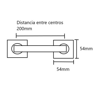 Manillón MARCO Acero Inox. 200mm roseta cuadrada Manillón MARCO Acero Inox. 200mm roseta cuadrada
