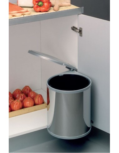  Cubo de basura para cocina, cubo de basura con tapa, de acero  inoxidable, con cubo interior extraíble (color E, tamaño: 14 L) :  Industrial y Científico