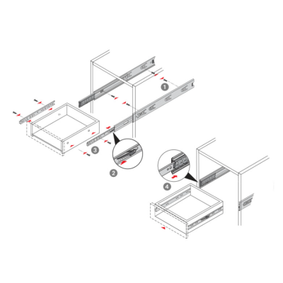 juego, guía, cocina, cajones, extracción total, amortiguado, con freno juego, guía, cocina, cajones, extracción total, amortiguado, con freno