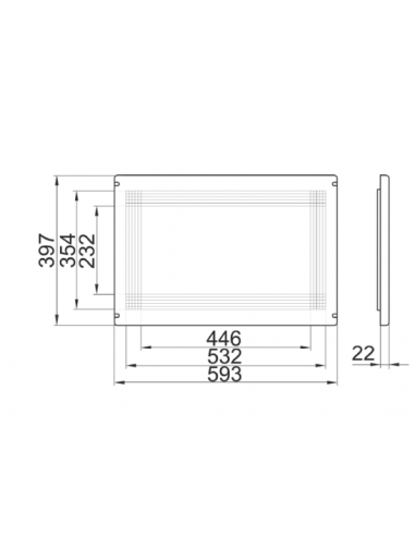 Cerquillo para horno-microondas blanco de pvc de 60x40 cm