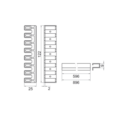 Rejilla ventilación horno cocina 60cm 8 lamas varillas respiración