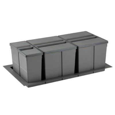 Cubos reciclaje residuos cajón cocina con bandeja 63 litros Cubos reciclaje residuos cajón cocina con bandeja 63 litros