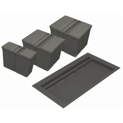 Cubos reciclaje residuos cajón cocina con bandeja 63 litros Cubos reciclaje residuos cajón cocina con bandeja 63 litros