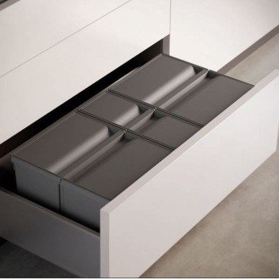 Cubos reciclaje residuos cajón cocina con bandeja 37 litros Cubos reciclaje residuos cajón cocina con bandeja 37 litros