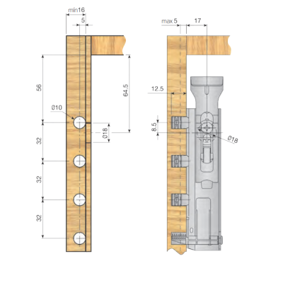 Juego de Colgador para módulos cocina altos, con regulación, carga de 80kg Juego de Colgador para módulos cocina altos, con regulación, carga de 80kg