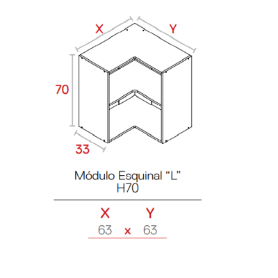 MUEBLE KIT COCINA BLANCO ESQUINERO L BAJO DE 70X93X93 F58 de SuIn