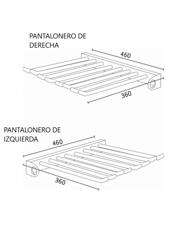 Comprar Pantalonero lateral extraible para armario, 460 mm, Acero