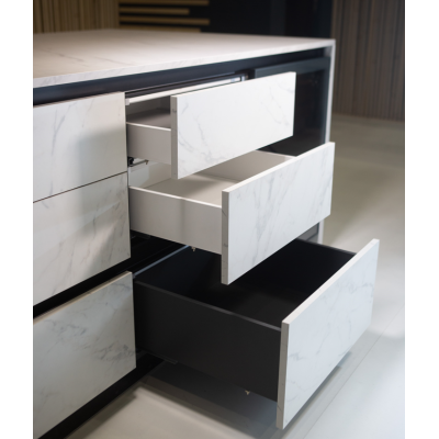 Cajón extracción total, 154mm alto, varios anchos, blanco Cajón extracción total, 154mm alto, varios anchos, blanco