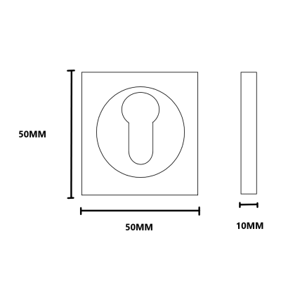 Embellecedor Cerradura -Embellecedor Llave- Bocallave- Roseta Cuadrada 50x50mm- Puertas Madera Interior- Acabado Negro mate Embellecedor Cerradura -Embellecedor Llave- Bocallave- Roseta Cuadrada 50x50mm- Puertas Madera Interior- Acabado Negro mate