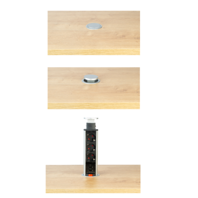 enchufe extraible para encastrar en encimeras de cocina con 3 enchufes y dos conectores USB de carga enchufe extraible para encastrar en encimeras de cocina con 3 enchufes y dos conectores USB de carga