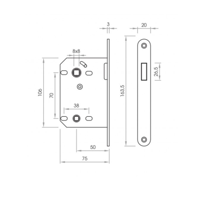 Picaporte unificado magnético 70mm puerta, antipánico Picaporte unificado magnético 70mm puerta, antipánico