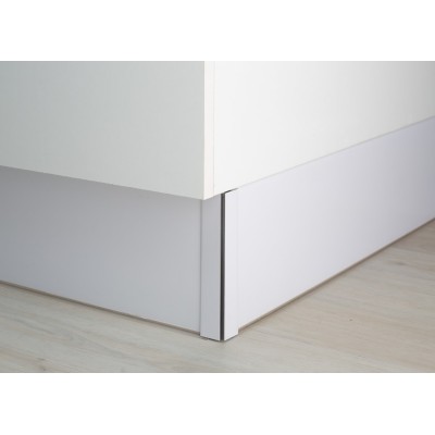 Zócalo de cocina PVC - varias medidas, lamina de color aluminio cepillado, blanco y negro Zócalo de cocina PVC - varias medidas, lamina de color aluminio cepillado, blanco y negro