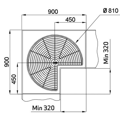 Cesto giratorio 270º, 180º o 360º, mueble cocina 90cm Cesto giratorio 270º, 180º o 360º, mueble cocina 90cm