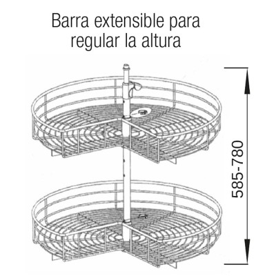 Cesto giratorio 270º, 180º o 360º, mueble cocina 90cm Cesto giratorio 270º, 180º o 360º, mueble cocina 90cm