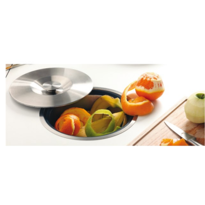 Cubo residuos para encimera de 8 lit tapa acero inox 240mm de diámetro – material PVC – cubo fácil de instalar desmontable Cubo residuos para encimera de 8 lit tapa acero inox 240mm de diámetro – material PVC – cubo fácil de instalar desmontable