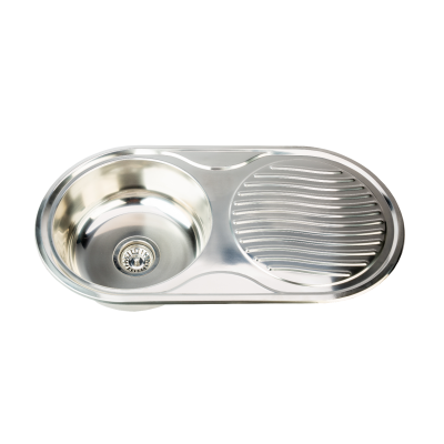 Fregadero encimera de cocina-ovalado con escurridor - acero inox- diseño líneas redondeadas- cantos redondeados Fregadero encimera de cocina-ovalado con escurridor - acero inox- diseño líneas redondeadas- cantos redondeados