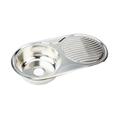 Fregadero encimera de cocina-ovalado con escurridor - acero inox- diseño líneas redondeadas- cantos redondeados Fregadero encimera de cocina-ovalado con escurridor - acero inox- diseño líneas redondeadas- cantos redondeados