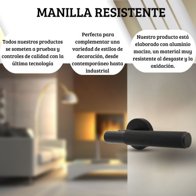 Manillas Puertas Interior-Juego de manillas puerta interior casa-Color Negro Manillas Puertas Interior-Juego de manillas puerta interior casa-Color Negro