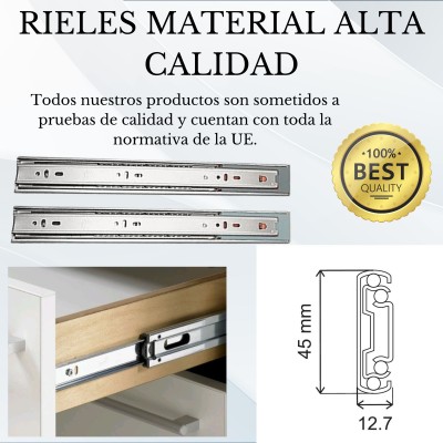 Guias correderas para cajones-Rieles para cajones-Rieles Camper-Extraccion Total-Con Freno-Gran longitud-Resistencia 35kg Guias correderas para cajones-Rieles para cajones-Rieles Camper-Extraccion Total-Con Freno-Gran longitud-Resistencia 35kg