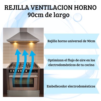 Rejilla ventilación horno cocina 60cm 8 lamas varillas respiración