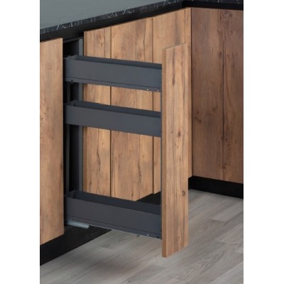 BOTELLERO VINO COCINA – ORGANIZADOR VERTICAL – CIERRE AMORTIGUADO – GUÍAS DE EXTRACCIÓN TOTAL – ANTRACITA