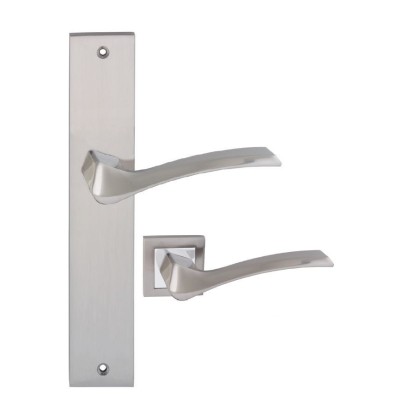 Juego manivela con o sin placa maneta puerta acabado bicolor