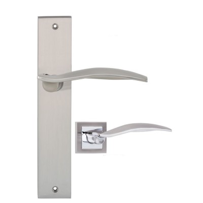 Juego manivela con o sin placa maneta puerta acabado bicolor