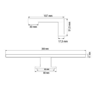 Foco led para espejo de baño 300mm en 4k o 6k ABS Foco led para espejo de baño 300mm en 4k o 6k ABS