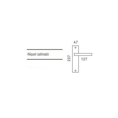 y medidas. Acabado niquel satinado y medidas. Acabado niquel satinado