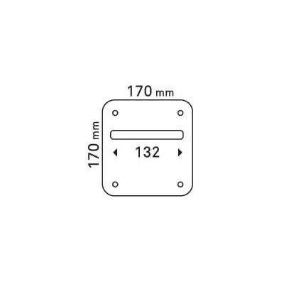 Juego manivela placa 170x170mm acero inox mango recto Juego manivela placa 170x170mm acero inox mango recto