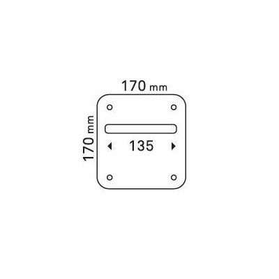 Juego manivela placa 170X170mm acero inox mango curvo Juego manivela placa 170X170mm acero inox mango curvo