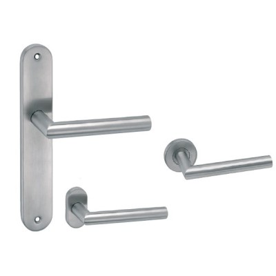 Juego manivela acero inoxidable con placa o roseta