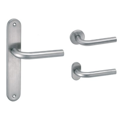 Juego manivela acero inoxidable con placa o roseta