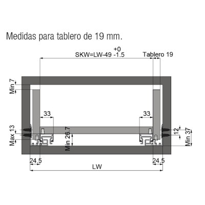 Juego de Guías Rodamientos 50 kg de Peso, con Regulación Lateral, Sistema Cierre Suave, para Cajones de Cocina y Armario Juego de Guías Rodamientos 50 kg de Peso, con Regulación Lateral, Sistema Cierre Suave, para Cajones de Cocina y Armario