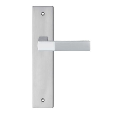 Juego manivela con placa maneta puerta acabado combinado Juego manivela con placa maneta puerta acabado combinado