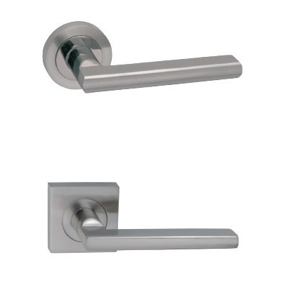 Juego manivela con roseta redonda o cuadrada níquel matizado