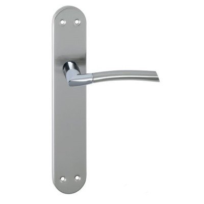 Juego manivela, maneta puerta níquel satinado cromo, cuadradillo